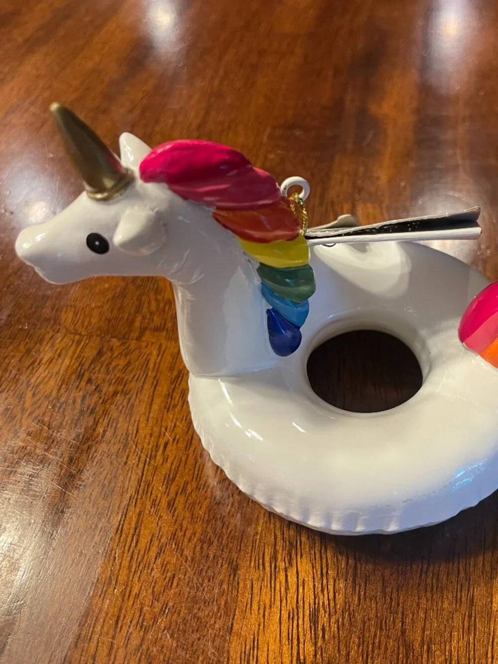 NEW Wondershop Target Pool Raft Unicorn Ornament Holiday Resin 5